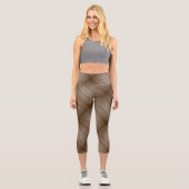 Abstrakte Baumzweige braun Capri Leggings (Vorderseite)