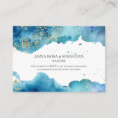 *~* Abstrakte Beach Wave Wedding Website UAWG Begleitkarte (Rückseite)