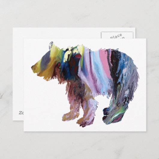 Abstrakte Bear cub Silhouette Postkarte (Vorne/Hinten)