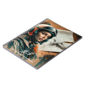 Abstrakte, beeindruckende weibliche Pilot- und Flu Notizblock (Linke Seite)