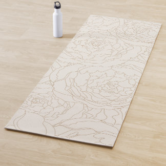 Abstrakte beige braune Rosen floral Yogamatte