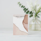 Abstrakte beige-braune Wasserfarbenverkleidung Visitenkarte (Stehend Vorderseite)