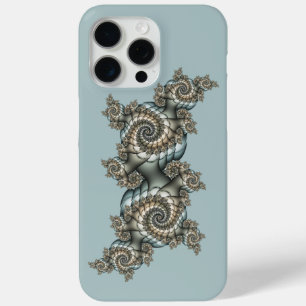 Abstrakte Beige Hellblaue Fraktal-Kunstspiralen Case-Mate iPhone Hülle