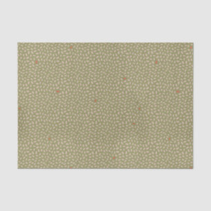 Abstrakte beige Punkte auf Olivgrün Seidenpapier