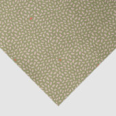 Abstrakte beige Punkte auf Olivgrün Seidenpapier (Ausschnitt)