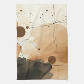 Abstrakte, beige Wasserfarbenschichten Geschirrtuch (Vertikal)