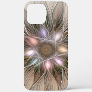 Abstrakte beigebraune Blumen-Fraktal-Blüte voller  Case-Mate iPhone Hülle