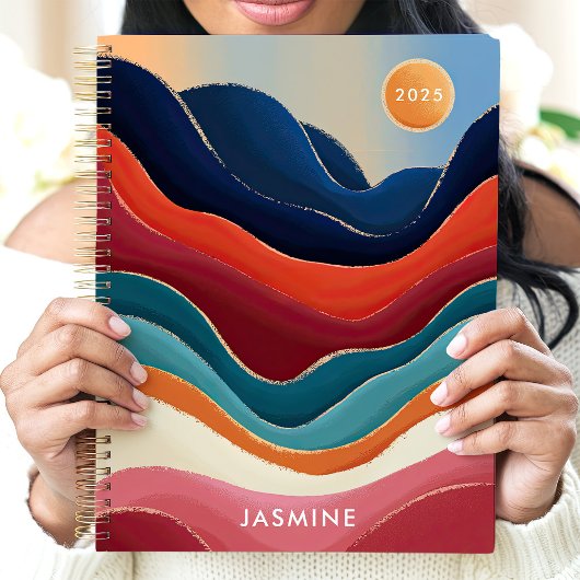 Abstrakte Berge 2025 Individuelle Name Planer