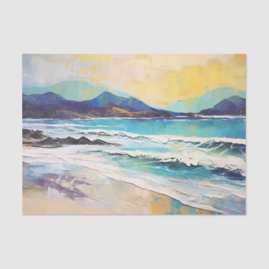 Abstrakte Berge am Strand Seidenpapier (Vorderseite)