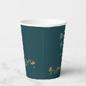 Abstrakte Berge, dunkelgrün und goldfarben Save th Pappbecher (Rechts)