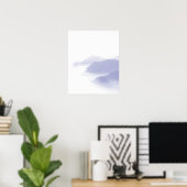 Abstrakte Berge Landschaft Art Periwinkle Weiß Poster (Heimbüro)