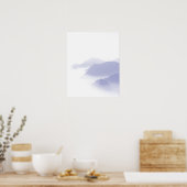 Abstrakte Berge Landschaft Art Periwinkle Weiß Poster (Küche)