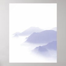 Abstrakte Berge Landschaft Art Periwinkle Weiß