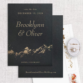 Abstrakte Berge Minimal Schwarz Save the Date