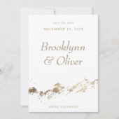 Abstrakte Berge Minimal Weiß Save the Date (Vorderseite)