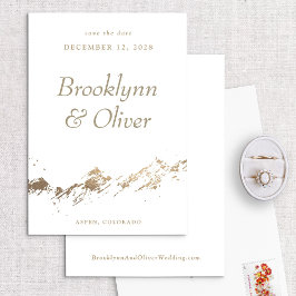 Abstrakte Berge Minimal Weiß Save the Date