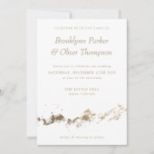 Abstrakte Berge Minimal White Wedding Einladung (Vorderseite)