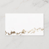 Abstrakte Berge Save the Date weiß und goldgelb Platzkarte (Vorderseite)