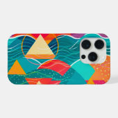 Abstrakte Berge und Fluss iPhone Hülle (Rückseite (Horizontal))