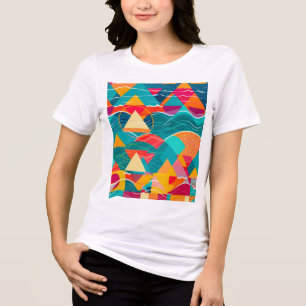 Abstrakte Berge und Fluss Tri-Blend Shirt