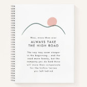 Abstrakte Berge und Sonne nehmen die Hohe Straße Notizblock (Vorderseite)