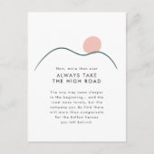 Abstrakte Berge und Sonne nehmen die Hohe Straße Postkarte (Vorderseite)