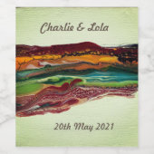 Abstrakte Berge Weinetikett (Einzelnes Label)