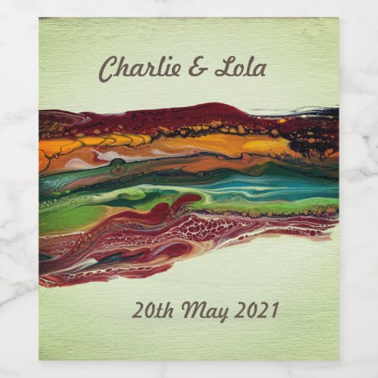 Abstrakte Berge Weinetikett (Einzelnes Label)