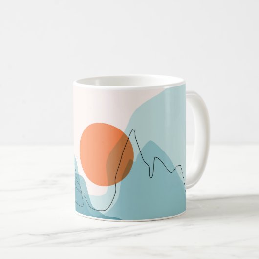 Abstrakte Berglandschaft, flache Landschaft ba Kaffeetasse (VorderseiteRechts)