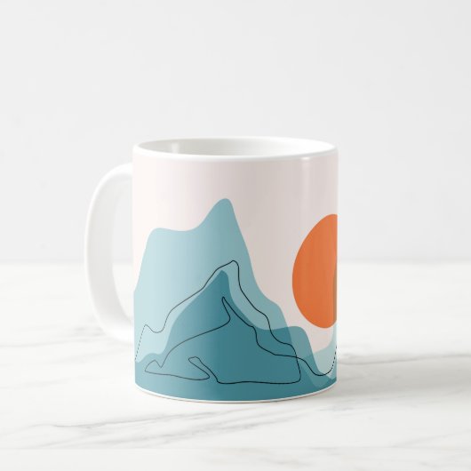 Abstrakte Berglandschaft, flache Landschaft ba Kaffeetasse (Vorderseite Links)