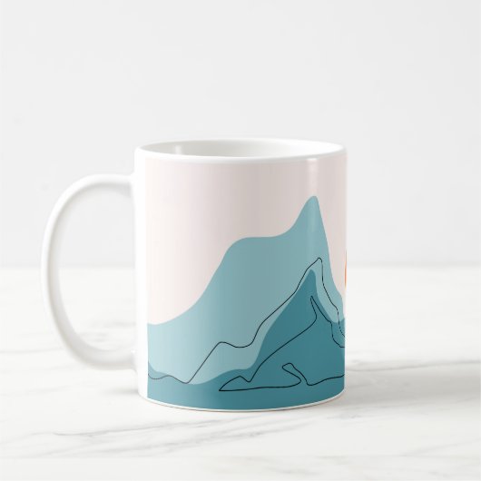 Abstrakte Berglandschaft, flache Landschaft ba Kaffeetasse (Links)