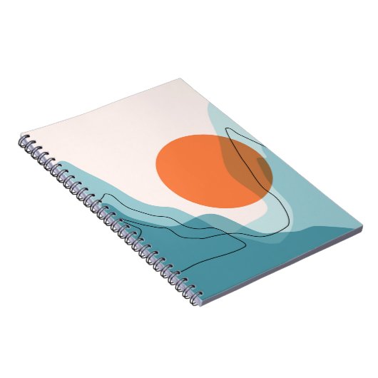 Abstrakte Berglandschaft, flache Landschaft ba Notizblock (Rechte Seite)