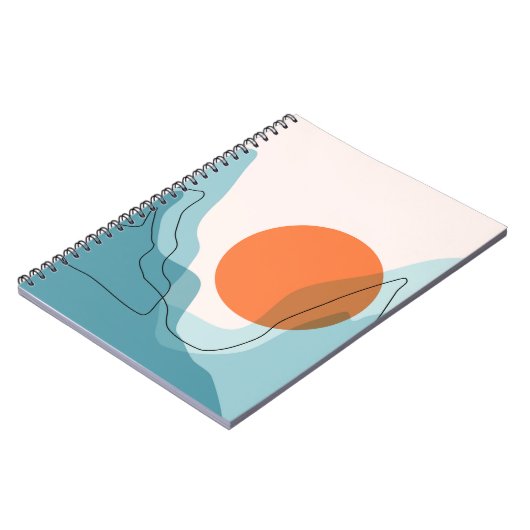 Abstrakte Berglandschaft, flache Landschaft ba Notizblock (Linke Seite)