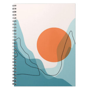 Abstrakte Berglandschaft, flache Landschaft ba Notizblock