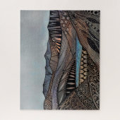 Abstrakte Berglandschaft Sonnenuntergang Zelt-Drei Puzzle (Vertikal)