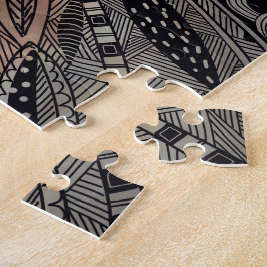 Abstrakte Berglandschaft Sonnenuntergang Zelt-Drei Puzzle (Seite)