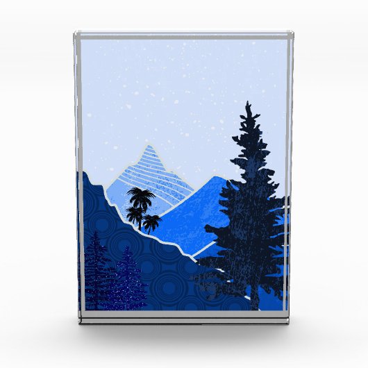 Abstrakte Bergmalerei Fotoblock (Vorderseite)
