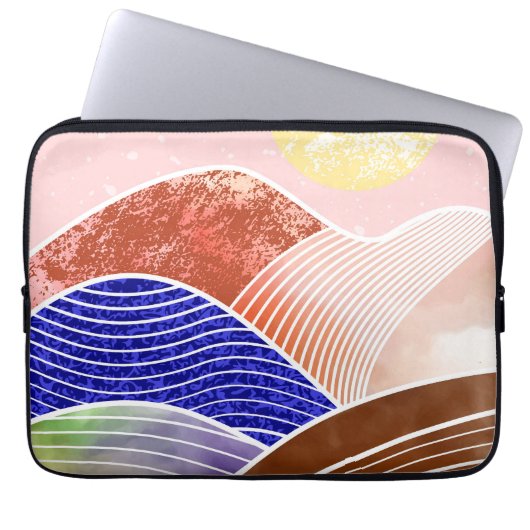 Abstrakte Bergmalerei Laptopschutzhülle (Vorderseite)