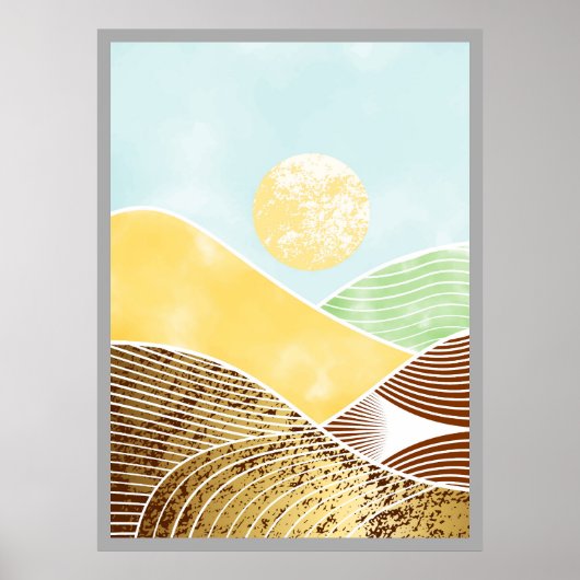 Abstrakte Bergmalerei Poster (Vorne)