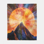 Abstrakte Bergmondschein-Kunst Fleecedecke (Vorderseite)