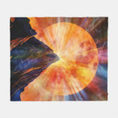 Abstrakte Bergmondschein-Kunst Fleecedecke (Vorderseite (Horizontal))