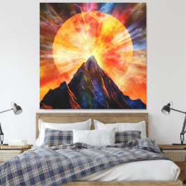 Abstrakte Bergmondschein-Kunst Leinwanddruck