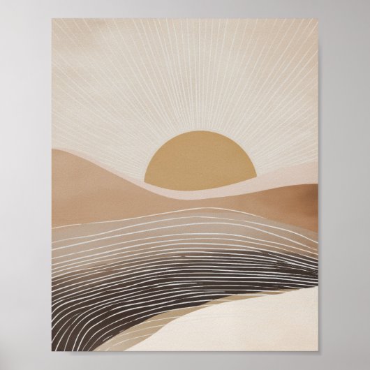 Abstrakte Bergschichten Poster (Vorne)