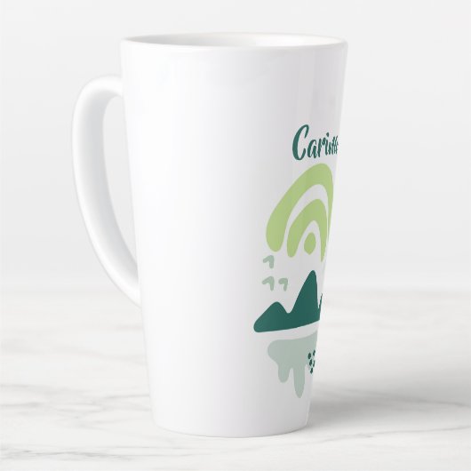 Abstrakte Bergsee-Szene Personalisiert Milchtasse (Linke Ecke)