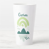 Abstrakte Bergsee-Szene Personalisiert Milchtasse (Vorderseite)