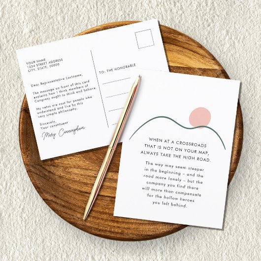 Abstrakte Bergsonne nimmt den hohen Preis ein Postkarte