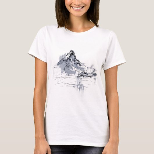 Abstrakte Bergspitze T-Shirt (Vorderseite)