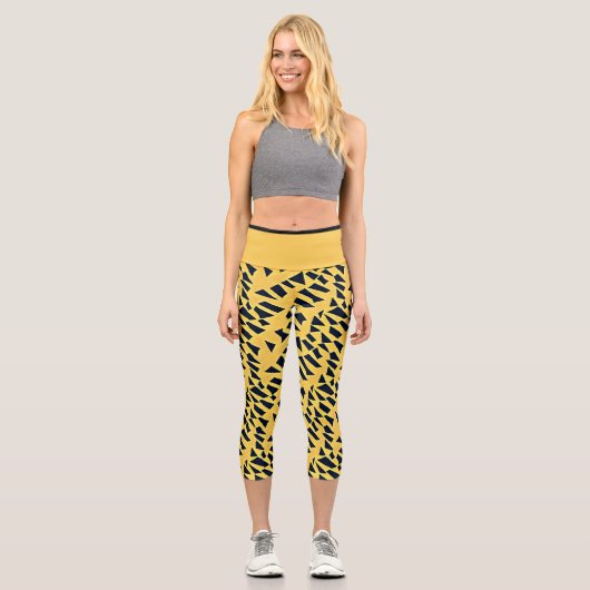 Abstrakte Bergspitzen - Gelb Capri Leggings (Vorderseite)