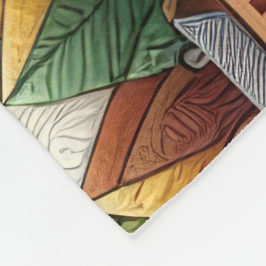 Abstrakte Bergszene Zeichnend Fleecedecke (Ecke)