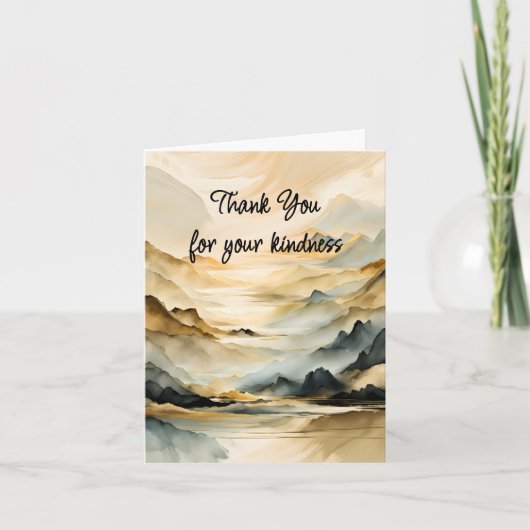 Abstrakte Bergwelt Dankeskarte (Vorderseite)